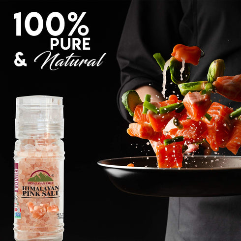 Himalayan Salt and Pepper Grinder Set with Stainless Steel Rack 5.3oz | HIMALAYAN CHEF